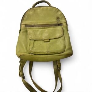Stylish Green Leather Backpack